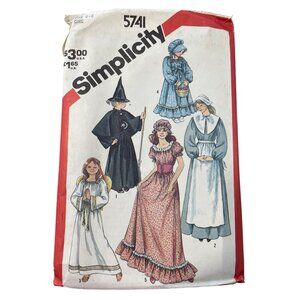 80s Simplicity 5741 Girls Costume Pattern Size 6-8 Five Designs Vintage 1982 CUT